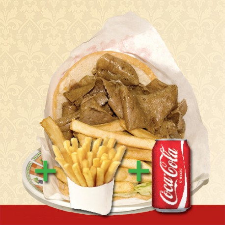 MENU DÖNER KEBAB CON CARNE Y PATATAS